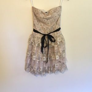 Dillard’s Floral Ruffled Strapless Dress